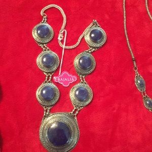 Lapis & silver necklace! True statement piece!